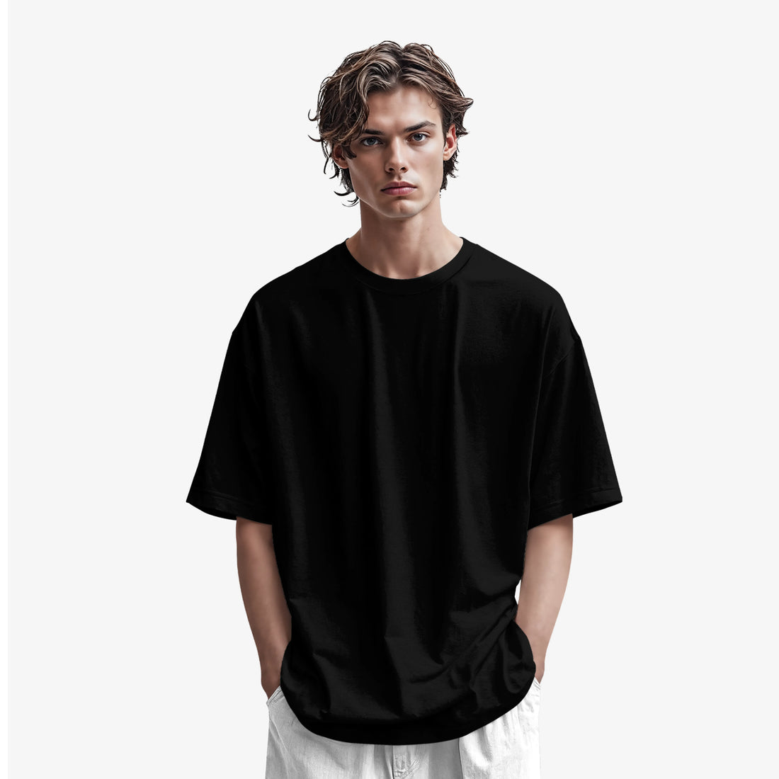 Men’s Black Streetwear Break the Rules  Graphic Printed Oversized T-Shirt