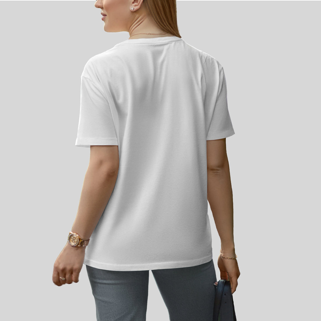 Women’s White Karma Graphic Printed Oversized T-Shirt