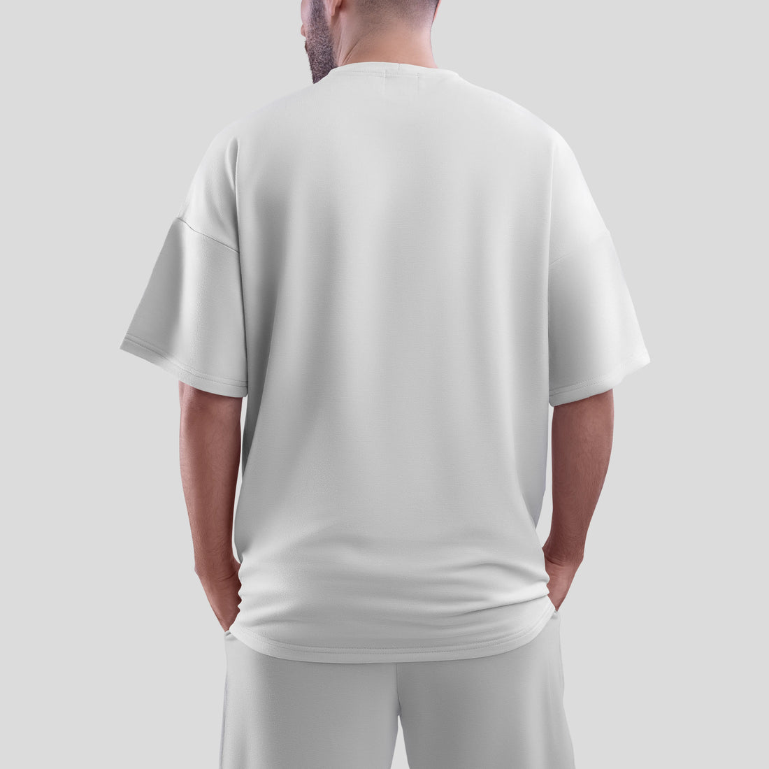 Men’s White Muscle Graphic Printed Oversized T-Shirt