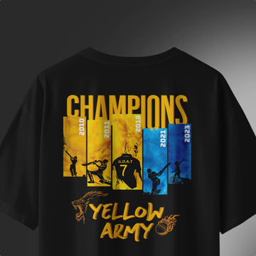Yellow Army Oversized T-Shirt – CSK Champions Edition