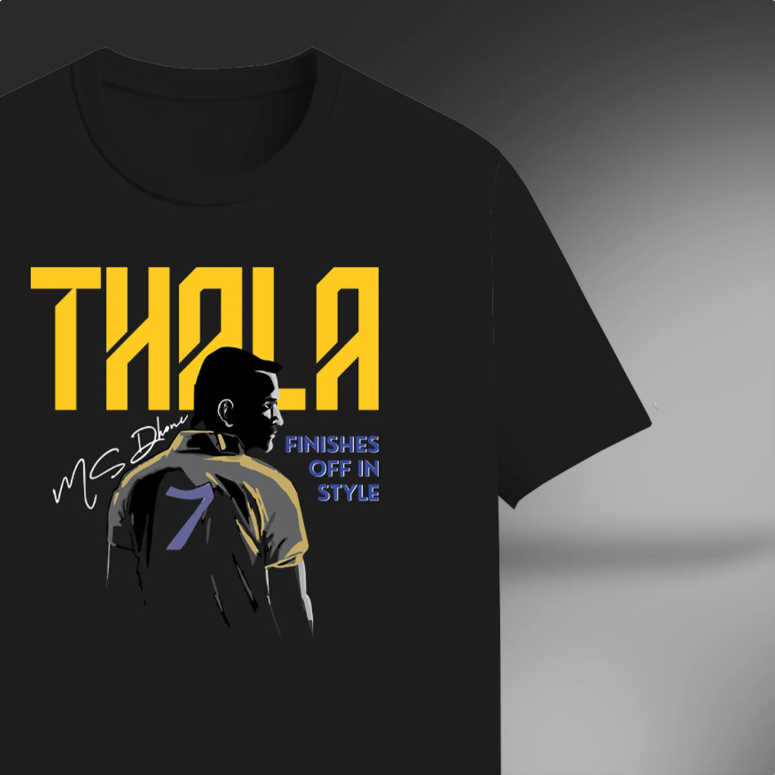 Thala – Finishes Off in Style | CSK Cricket Fan Tee
